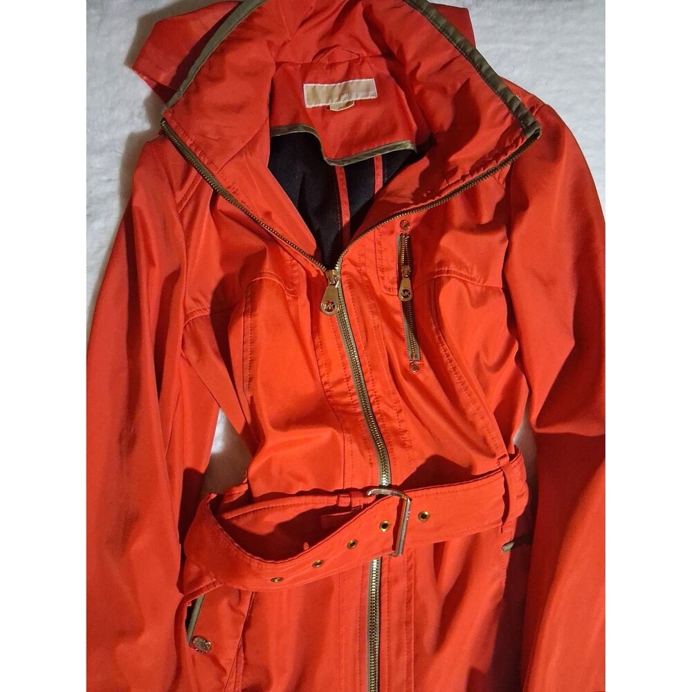 Michael Kors Women’s Full Zip Hooded Jacket burnt Orange Coral Size M